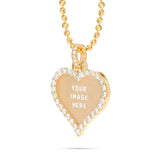 Small Gold & Diamond Heart Picture Pendant