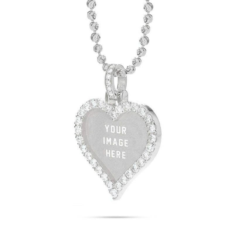 Small Gold & Diamond Heart Picture Pendant