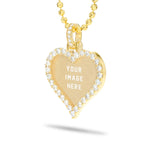 Small Gold & Diamond Heart Picture Pendant