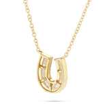 18K Gold 0.32ct Baguette Horseshoe Diamond Necklace