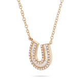 18K Gold 0.32ct Baguette Horseshoe Diamond Necklace