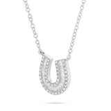 18K Gold 0.32ct Baguette Horseshoe Diamond Necklace
