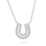 18K Gold 0.32ct Baguette Horseshoe Diamond Necklace