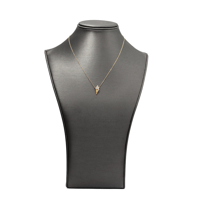 14kt Gold 0.24ct Diamond Ice Cream Cone Necklace