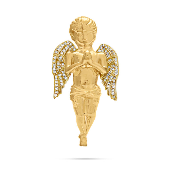 10k Yellow Gold .5ct Diamond Angel Pendant