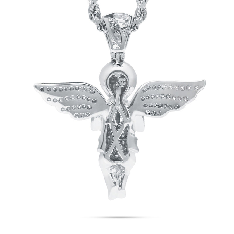 10k White Gold 1.75ct Diamond Angel Pendant