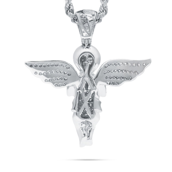 10k White Gold 1.75ct Diamond Angel Pendant
