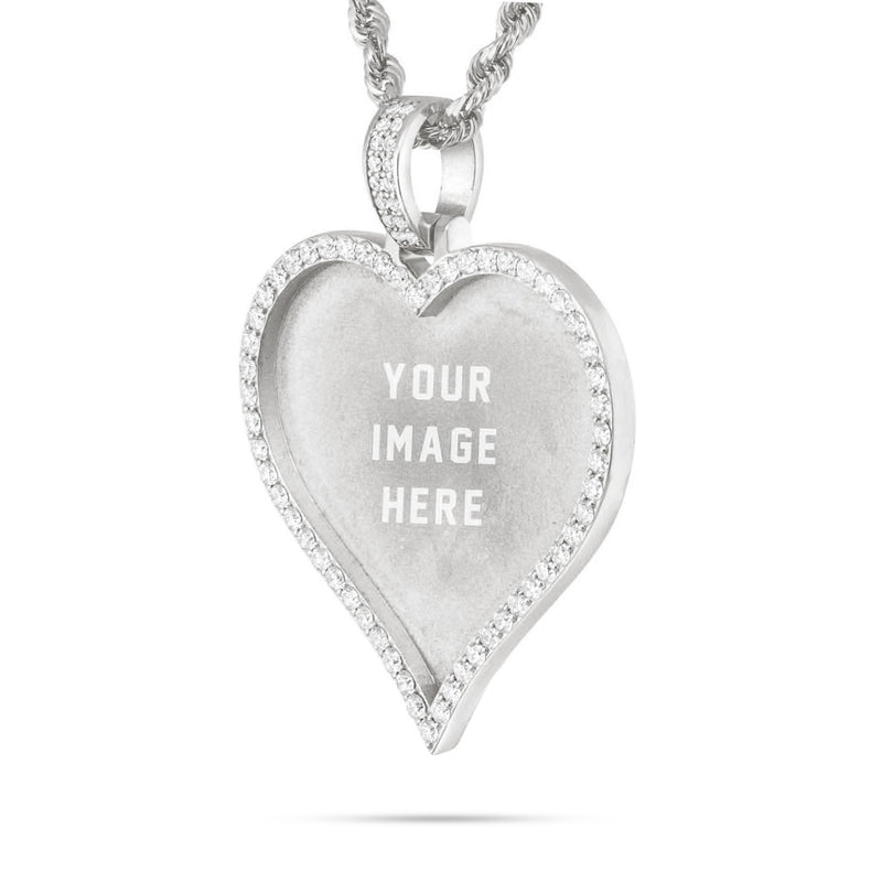 Large Gold & Diamond Heart Picture Pendant