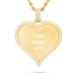 Large Gold & Diamond Heart Picture Pendant