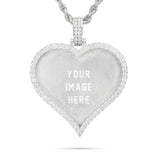 Large Gold & Diamond Heart Picture Pendant