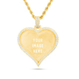 Large Gold & Diamond Heart Picture Pendant