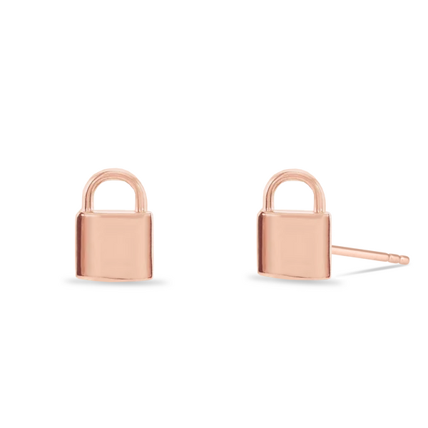 14kt Gold Lock Earrings