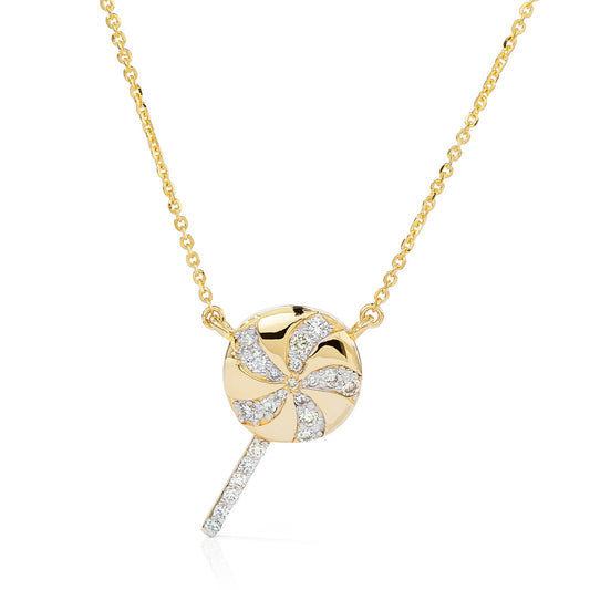 14kt Gold 0.32ct Diamond Lollipop Necklace