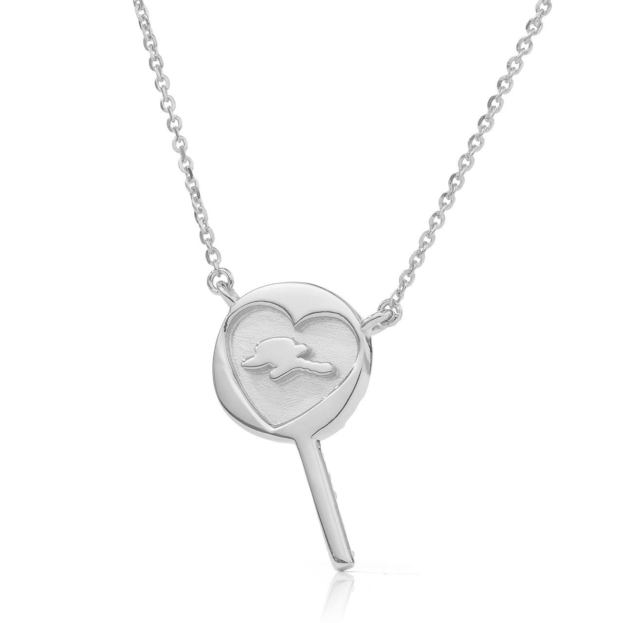 14kt White Gold Rainbow Lollipop Necklace