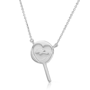 14kt White Gold Rainbow Lollipop Necklace
