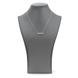 14k Yellow Gold 0.04ct Diamond Mama Statement Necklace