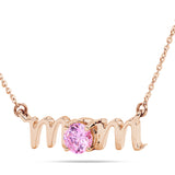 14k Gold Lowercase Mom Birthstone Statement Necklace