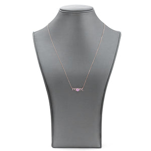 14k Gold Lowercase Mom Birthstone Statement Necklace