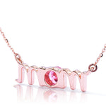 14k Gold Lowercase Mom Birthstone Statement Necklace
