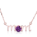 14k Gold Lowercase Mom Birthstone Statement Necklace