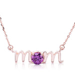 14k Gold Lowercase Mom Birthstone Statement Necklace