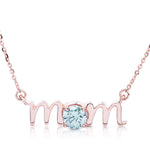 14k Gold Lowercase Mom Birthstone Statement Necklace