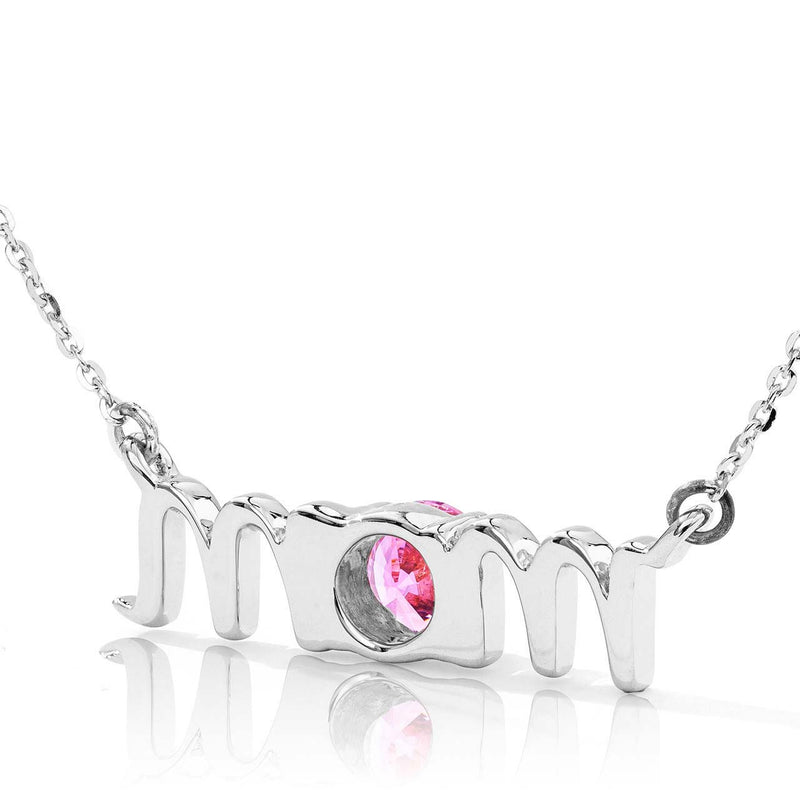 14k Gold Lowercase Mom Birthstone Statement Necklace