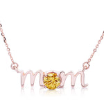14k Gold Lowercase Mom Birthstone Statement Necklace