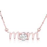14k Gold Lowercase Mom Birthstone Statement Necklace