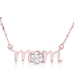 14k Gold Lowercase Mom Birthstone Statement Necklace