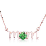 14k Gold Lowercase Mom Birthstone Statement Necklace