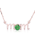 14k Gold Lowercase Mom Birthstone Statement Necklace