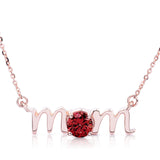 14k Gold Lowercase Mom Birthstone Statement Necklace