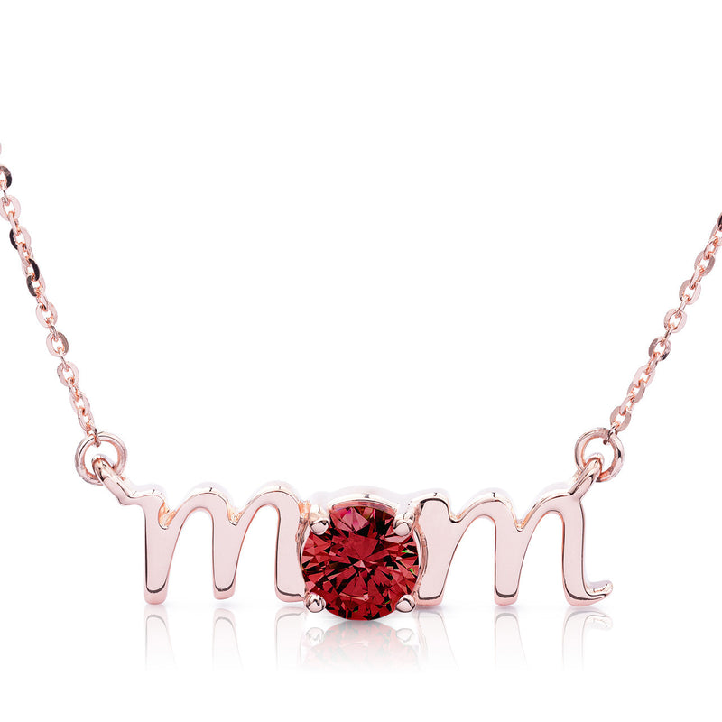 14k Gold Lowercase Mom Birthstone Statement Necklace