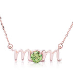 14k Gold Lowercase Mom Birthstone Statement Necklace