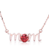 14k Gold Lowercase Mom Birthstone Statement Necklace