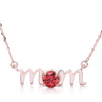 14k Gold Lowercase Mom Birthstone Statement Necklace