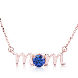 14k Gold Lowercase Mom Birthstone Statement Necklace