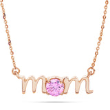 14k Gold Lowercase Mom Birthstone Statement Necklace