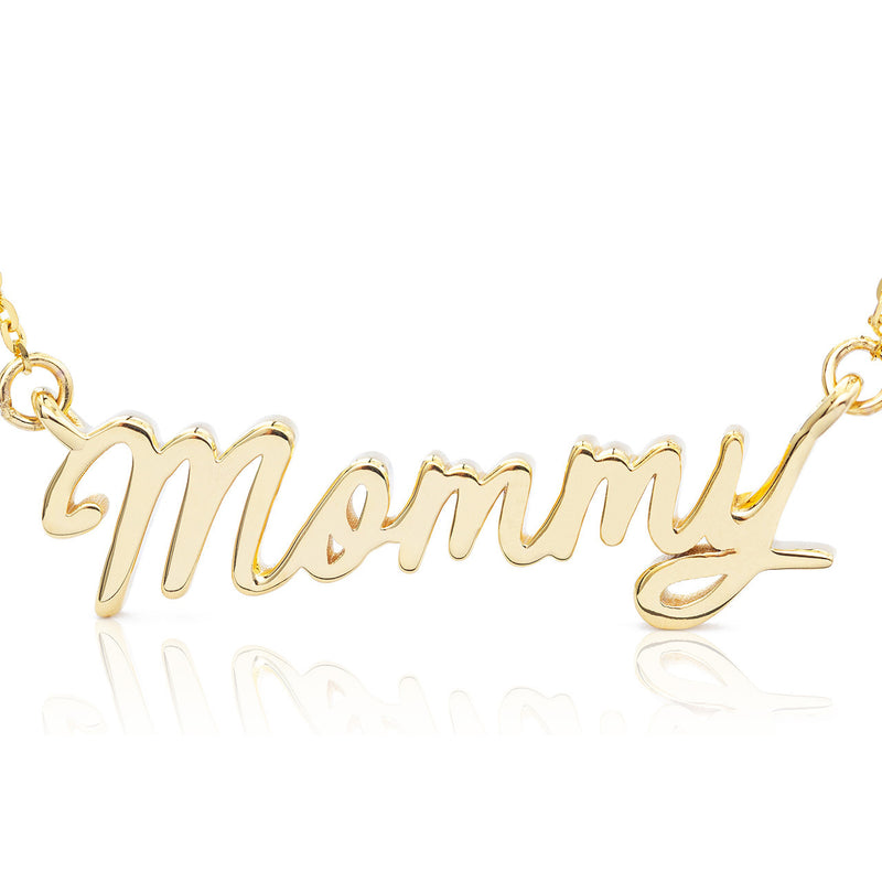 14k Gold Mommy Statement Necklace