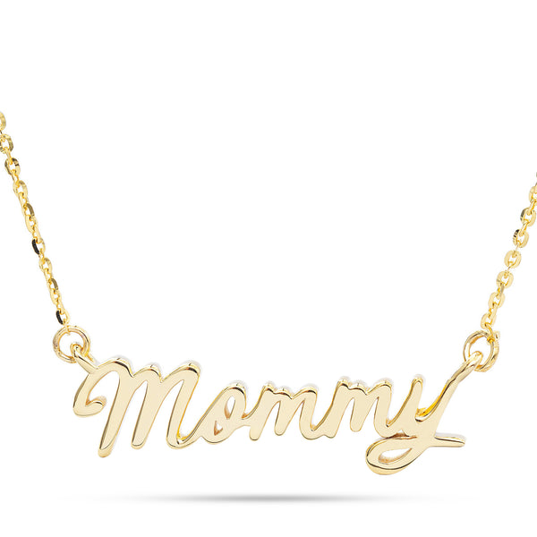 14k Gold Mommy Statement Necklace