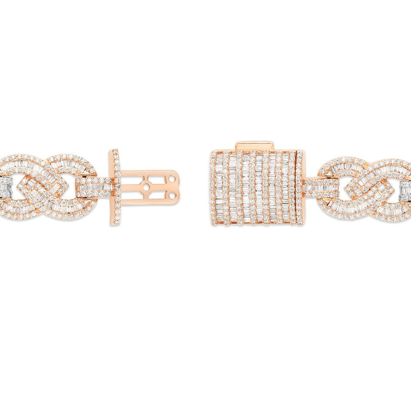 9,5ct Two-Tone Cross Diamond Infinity Bracelet