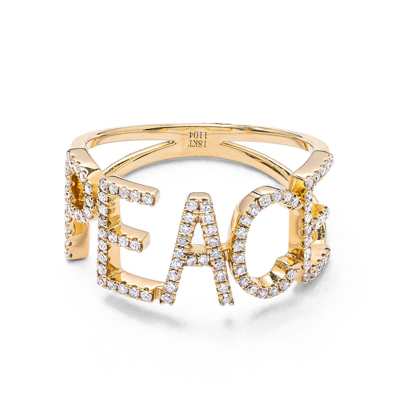 18kt Yellow Gold "Peace" Ring