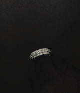 5-Row Diamond Middle Raised Eternity Band