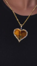 Medium Gold & Diamond Heart Picture Pendant