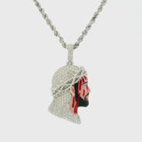 Bleeding Jesus 2.8 carat Diamond Crown Pendant
