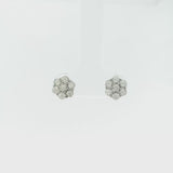 0.30 ct White gold Diamond Flower Bezel Set Stud Earrings