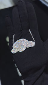 Customizable Bilevel Diamond Name Necklace on Rope Chain