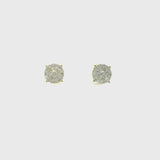 14K Yellow Gold Natural Diamond Luna Cluster Earrings - 0.50 cts