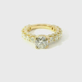 14K Yellow Gold Round Diamond Engagement Ring
